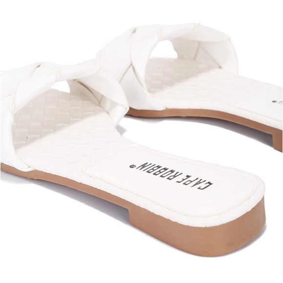 CAPE ROBBIN - WOMEN’S WHITE WOVEN SANDALS - SIZE 7 - Picture 3 of 8